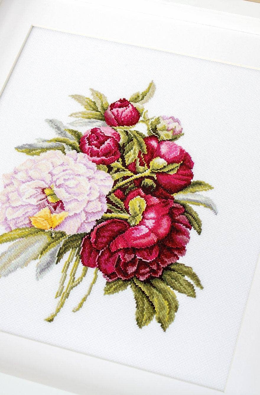 Cross Stitch Kit Luca-S - Peonies Bouquet, B2354