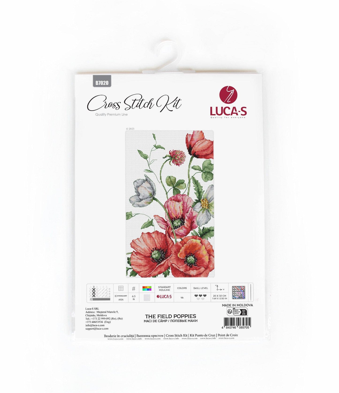Cross Stitch Kit Luca-S - B7020, The Field Poppies