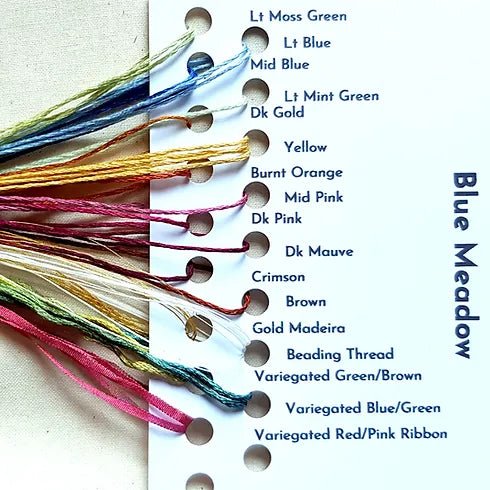 Blue Meadow embroidery stitch kit