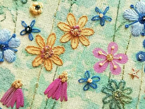 Blue Meadow embroidery stitch kit
