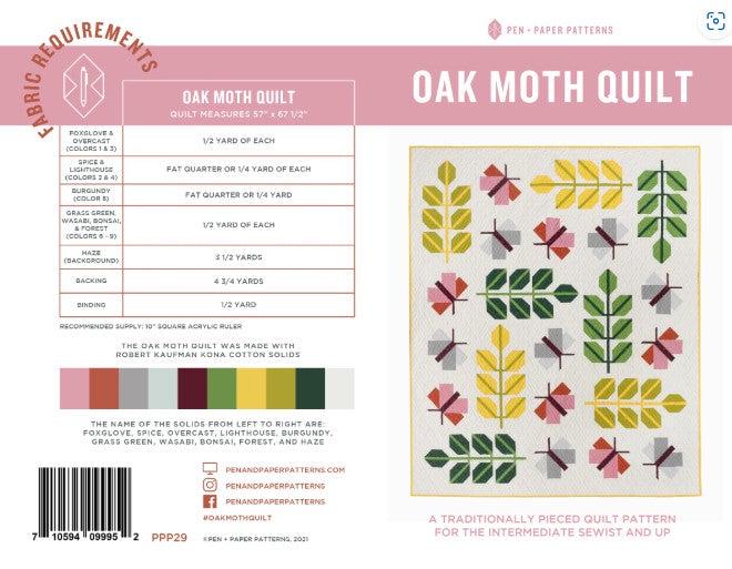 Oak Moth Quilt Pattern - Pen + Paper Patterns