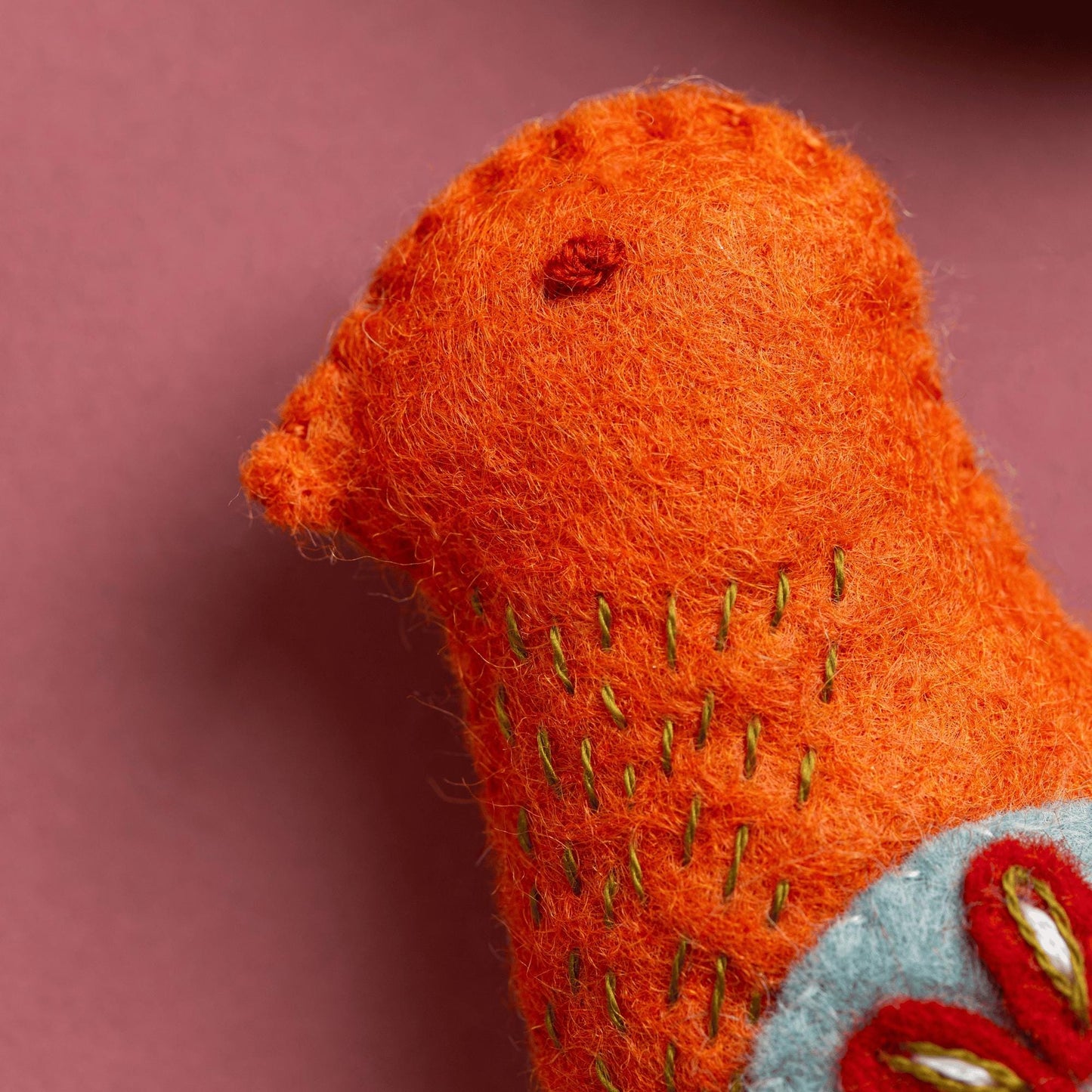 Corinne Lapierre Folk Birds Felt Craft Kit | Beginner Embroidery Kit | Wool Felt Sewing Kit | DIY Bird Decorations | Handmade Gift